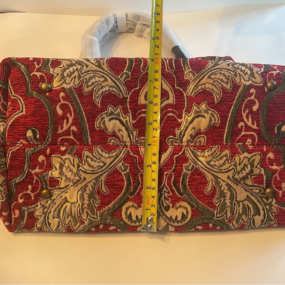 Hopeless Romantic Carpet Bag Style Red Floral Statement Tote - Picture 11 of 11